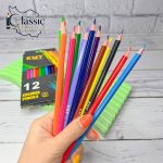 مداد رنگی 12 رنگ KMT کی ام تی مدل مقوایی